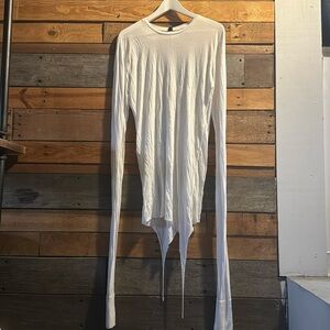 Army Of Me white long sleeve long line shirt top men NEW